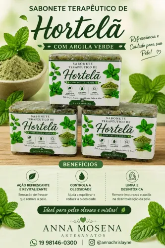 Sabonete Glicerinado Hidratante de Hortelã