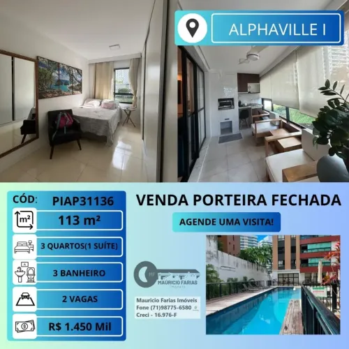 APARTAMENTO 3 QUARTOS(1 SUÍTE) COM 113 M² EM ALPHAVILLE I
