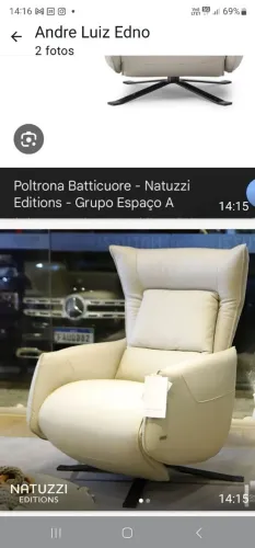 vendo poltrona elétrica natuzzi italiana bege