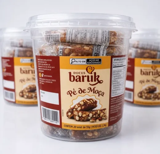 Doce Pé de Moça Baruk potes com 20 unidades