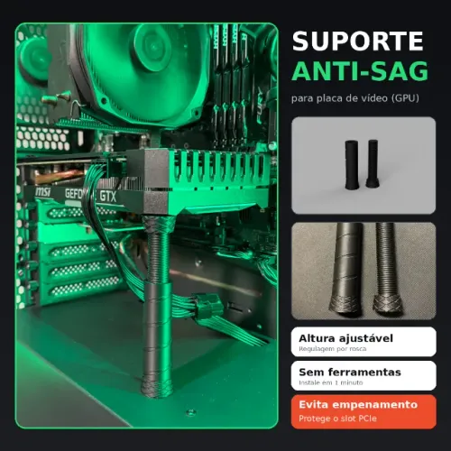 Suporte Placa de Vídeo Universal GPU Ajustável Anti Queda RTX RX Universal