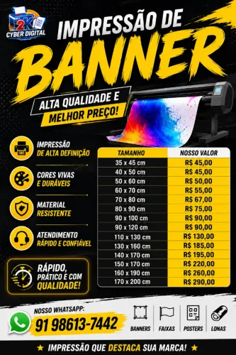 Banners, faixas, adesivos e impressão em alta resolução