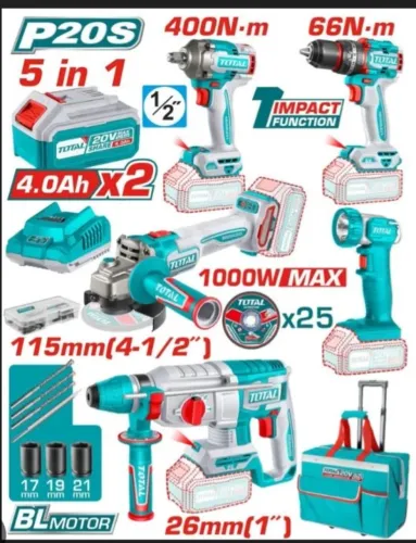 KIT FERRAMENTA TOTAL BATERIA 