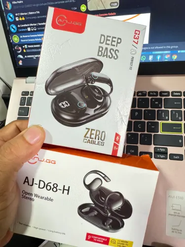 Fone Bluetooth de gancho ideal para prática de exercícios em dois modelos