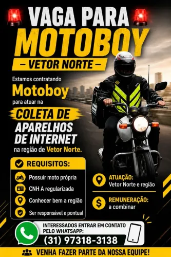 Vaga para motoboy salario fixo