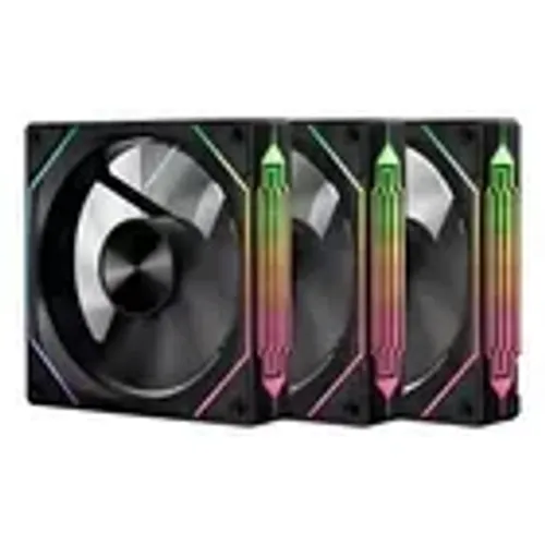 Kit com 3 ventoinhas ARGB de 120mm na cor preta. NOVAS garantia
