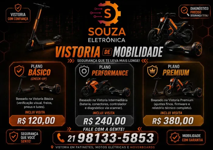 Vistoria de motos eletrônicas 