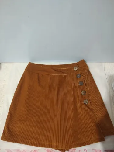 Short Saia Marrom de Veludo Tamanho PP Marca BLUESTEEL Original Style