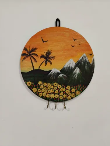 Decoração de parede pôr do sol para pendurar chaves
