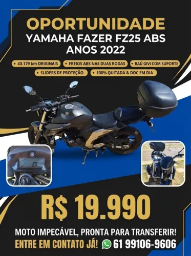 Fazer 250 ABS 2022 Preta Fosca