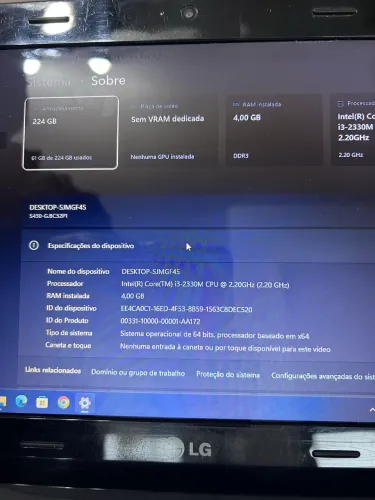 Notebook LG S430 | SSD 240GB | Windows 11 | Funcionando