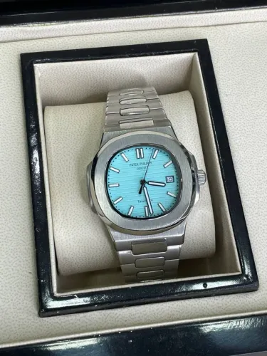 Relógio Automático Fundo Azul Tiffany