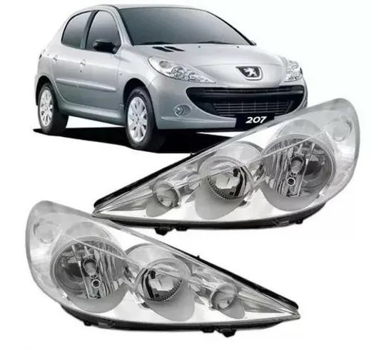 Par Farol Cromado Peugeot 207 2007 2008 2009 2010 2011 2012