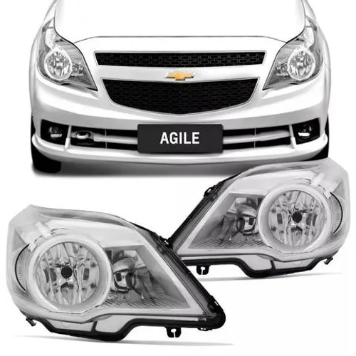 Par Farol Cromado Chevrolet Agile 2009 2010 11 12 2013 2014