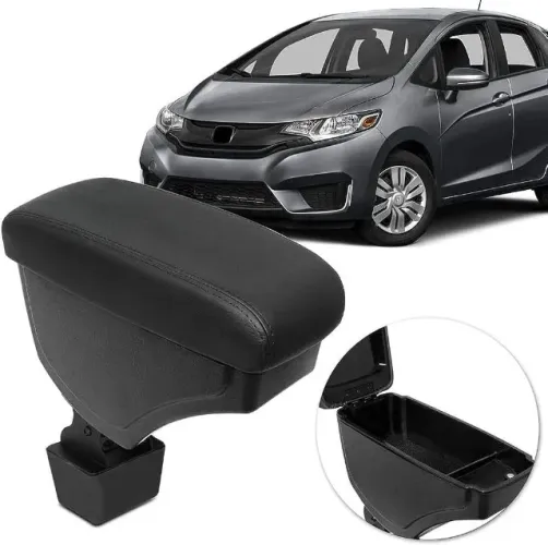 Apoio de Braço Honda Fit / WRV 2015 à 2021 - Preto C/ Linha Preta - N500706