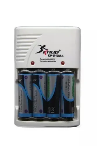 Kit Carregador com 4 pilhas AA