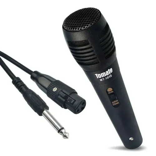 Microfone Dinamico Profissional Com Fio Mt-1010 Tomate
