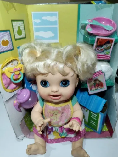 Boneca Baby Alive Hora De Comer Brincar Loira Hasbro Léia)