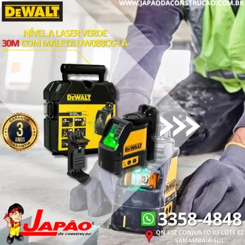 Nível a Laser Verde Automático Profissional 30M Com Maleta Dewalt 3 Anos de Garantia   