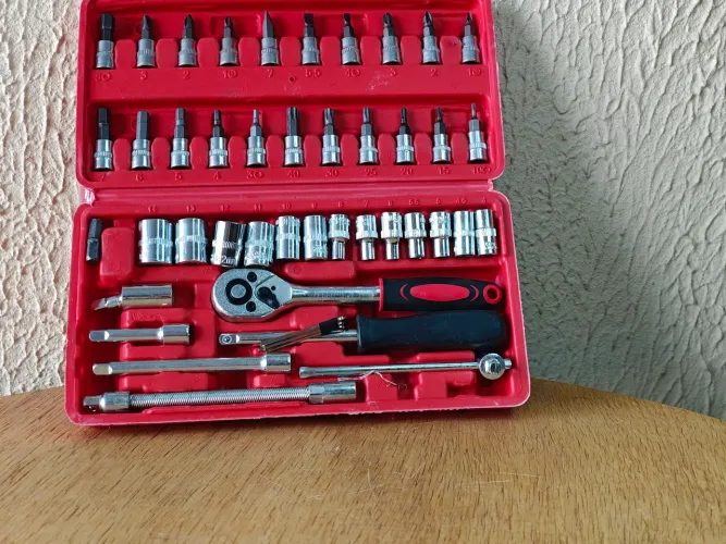 Kit chave catraca multifuncional 46 peças top 