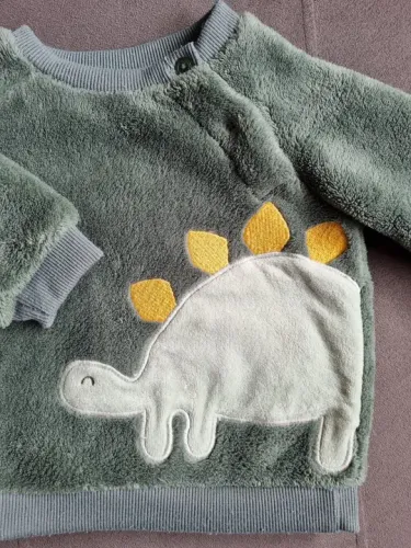 Blusa de frio dinossauro para bebê (6 a 9 meses)