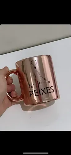 Caneca cromada rose dos signos 
