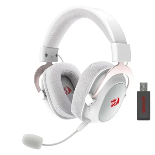 Headset Gamer Redragon Zeus Pro Branco Sem Fio Bluetooth Surround 7.1 - WZetta