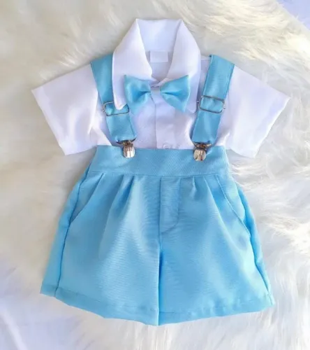 Conjunto social infantil azul - usado 1 vez só!