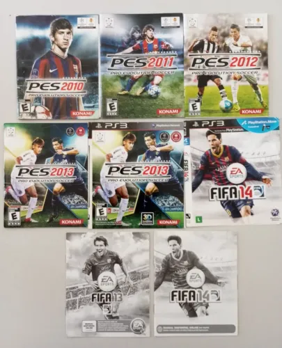 Lote de manuais e capas PES e FIFA - PS3