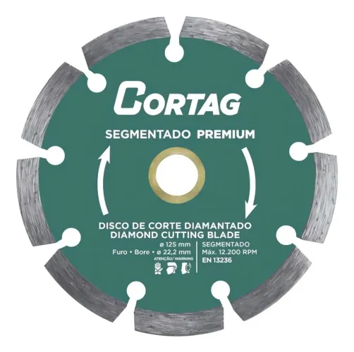 Disco Corte Diamantado Segmentado Premium Cortag 125mm