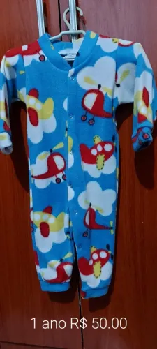 Macacão de bebê com estampa de avião - 1 ano