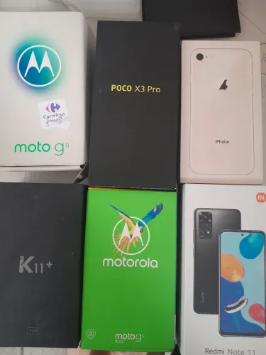 Caixa e manual  para celulares