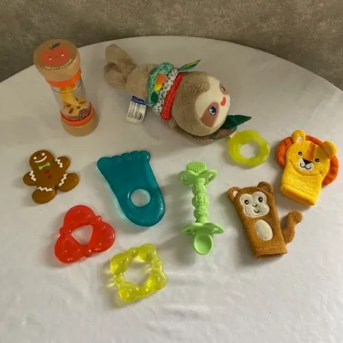 Lote 10 Brinquedos Para Bebês Mordedores Chocalho Carter's Pelúcia Fantoche