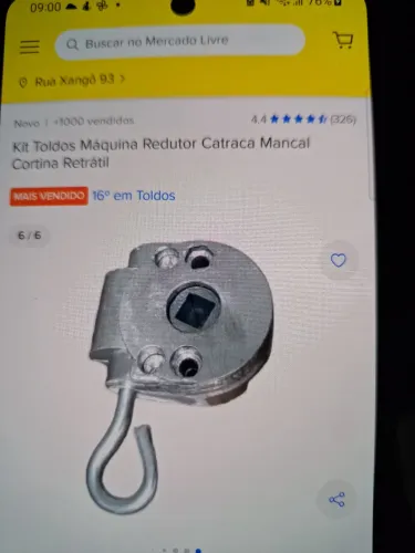 Kit Toldos Máquina Redutor Catraca Mancal Cortina Retrátil