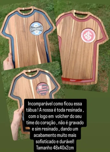 Tábuas do seu time do coração no estilo camisa