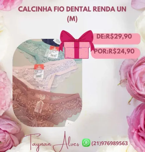 Calcinha Fio Dental Renda Un (M)