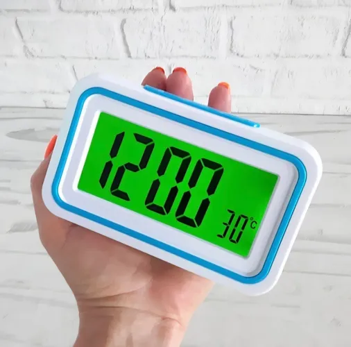 Relógio Despertador Digital Fala Hora E Temp. Cabeceira Mesa