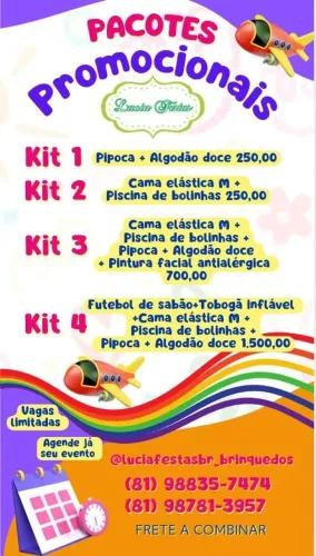 Brinquedos para festas e eventos - pacotes promocionais