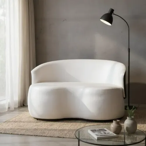 Namoradeira Beatriz - Design Orgânico em Tecido Bouclé 