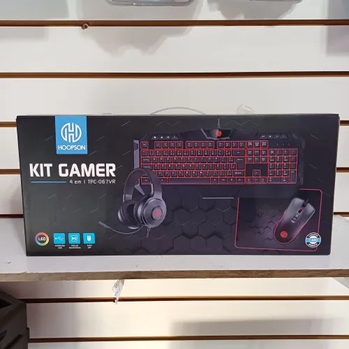 Kit Gamer 4 em 1 Hoopson - Teclado, Mouse, Headset e Mousepad