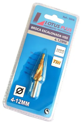 Broca Escalonada Aço Titânio 4mm a 12mm - LOTUS
