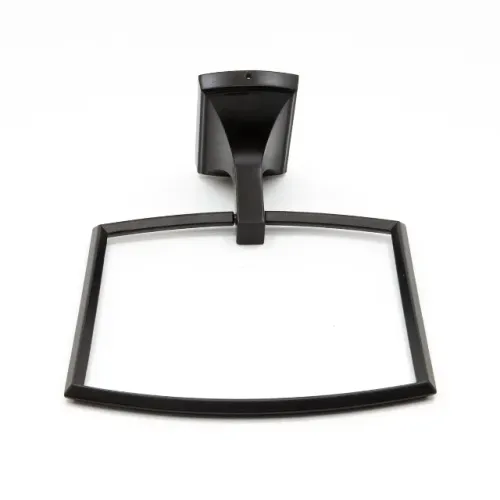 Porta Toalha Rosto Argola Toalheiro Parede Metal Preto