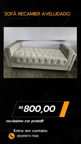 Sofá Recamier Aveludado Novo
