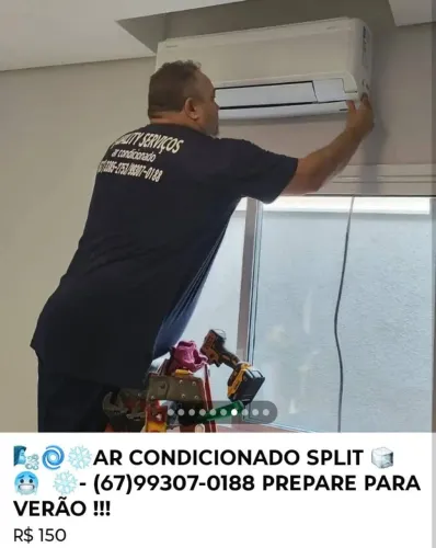 Recarga de gás em AR CONDICIONADO SPLIT- manutenção- higienização