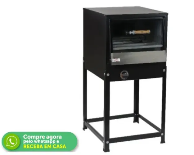 Forno Industrial a Gás 48x59 Com Cavalete e Tampa de Vidro Cristal Aço
