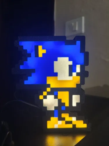 Luminária pixel art Sonic the hedgehog