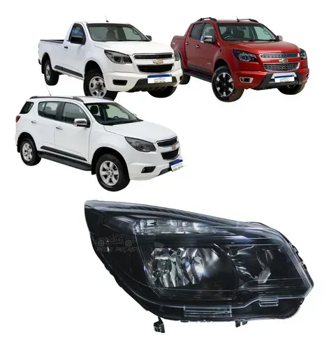 Farol Ld Chevrolet S10 Trailblazer 2012 A 2016 Mascara Negra Direito/passageiro