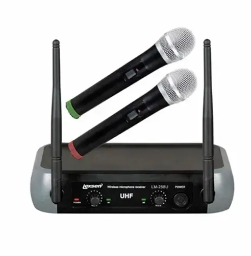 MICROFONE LEXSEN LM-258U - MIC UHF 2 CANAIS FREQ. FIXA