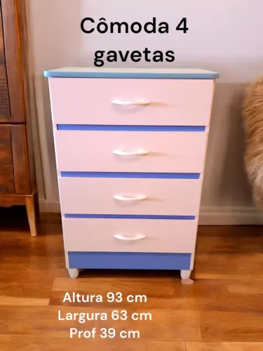 Cômoda infantil 4 gavetas