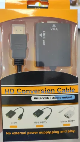 Cabo Conversor HDMI para VGA com Saída de Áudio